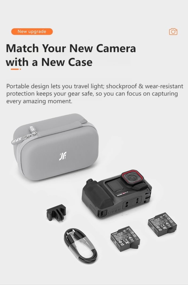 Cochanvie Carrying Case for Insta 360 Ace Pro 2 Xplorer Grip Pro Kit, Storage Travel Bag for Camera, Grip & Quickly Release Adapter and Other Accessories (Black)