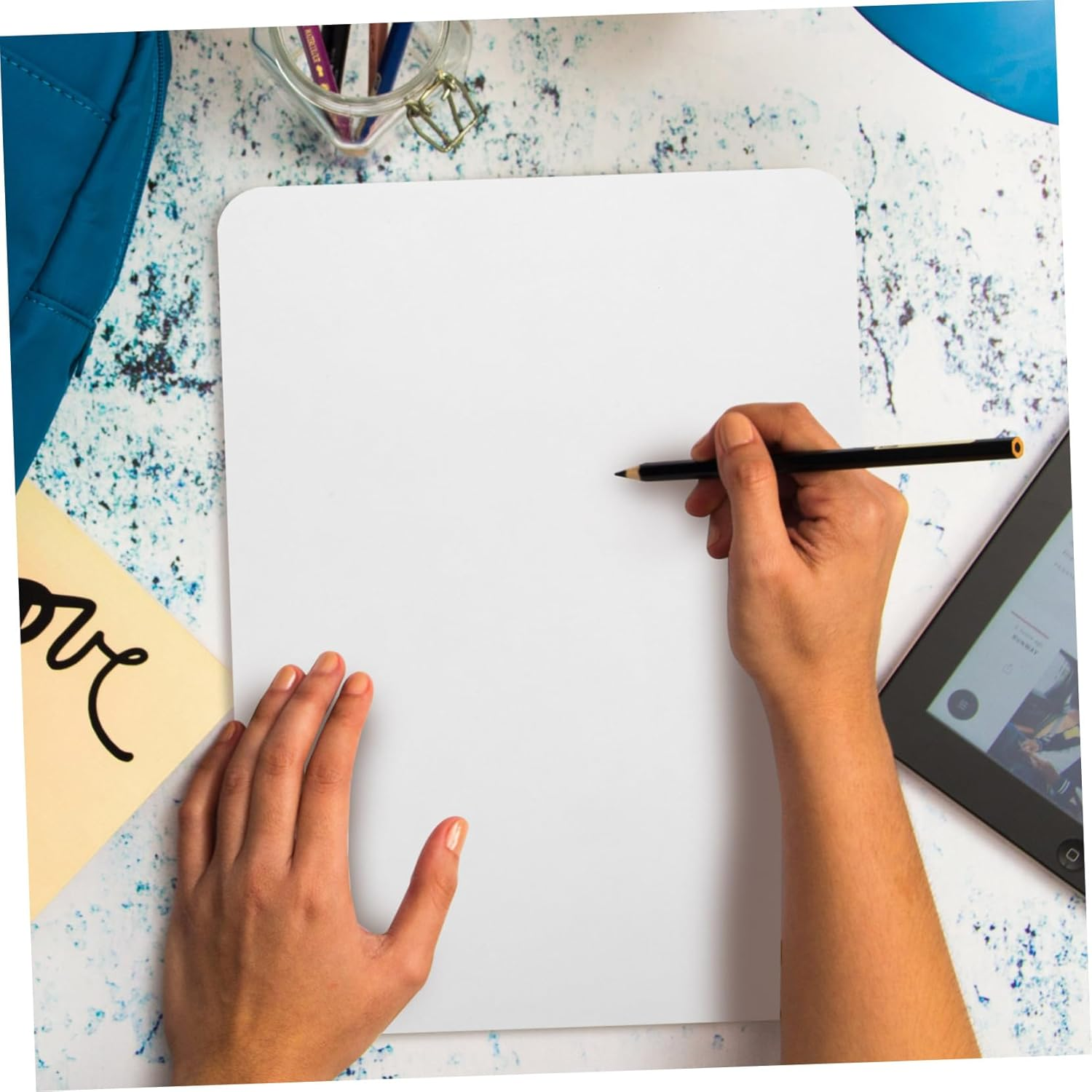 BUTIFULSIC 2Pcs Desk Dry Erase Board Whiteboard Memo Board Home Office Writing Portable Memo image number 6