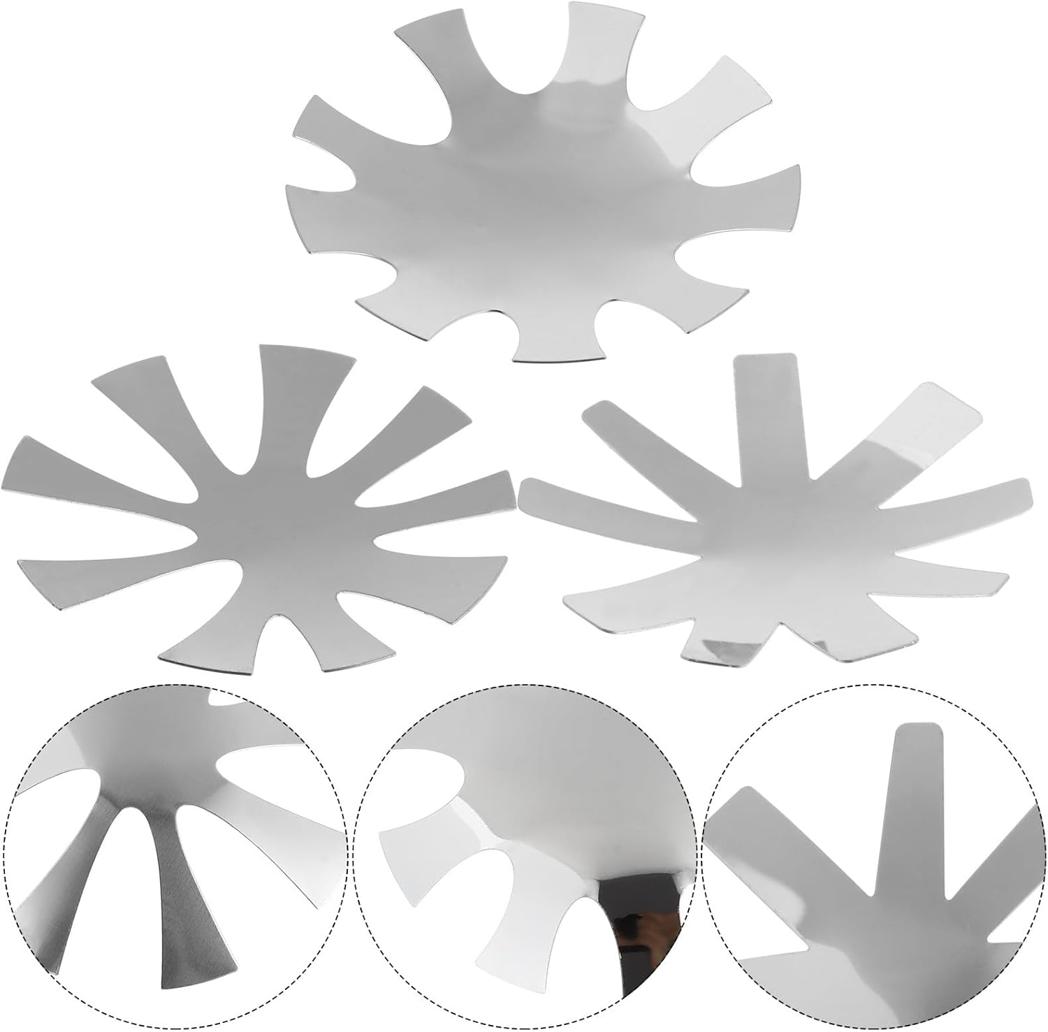 Gatuida 3Pcs Acrylic Nail Trimmer Plates Nail Shaping Cutter Templates Silver French Manicure Steel Modules for DIY Art and Thick Care image number 2