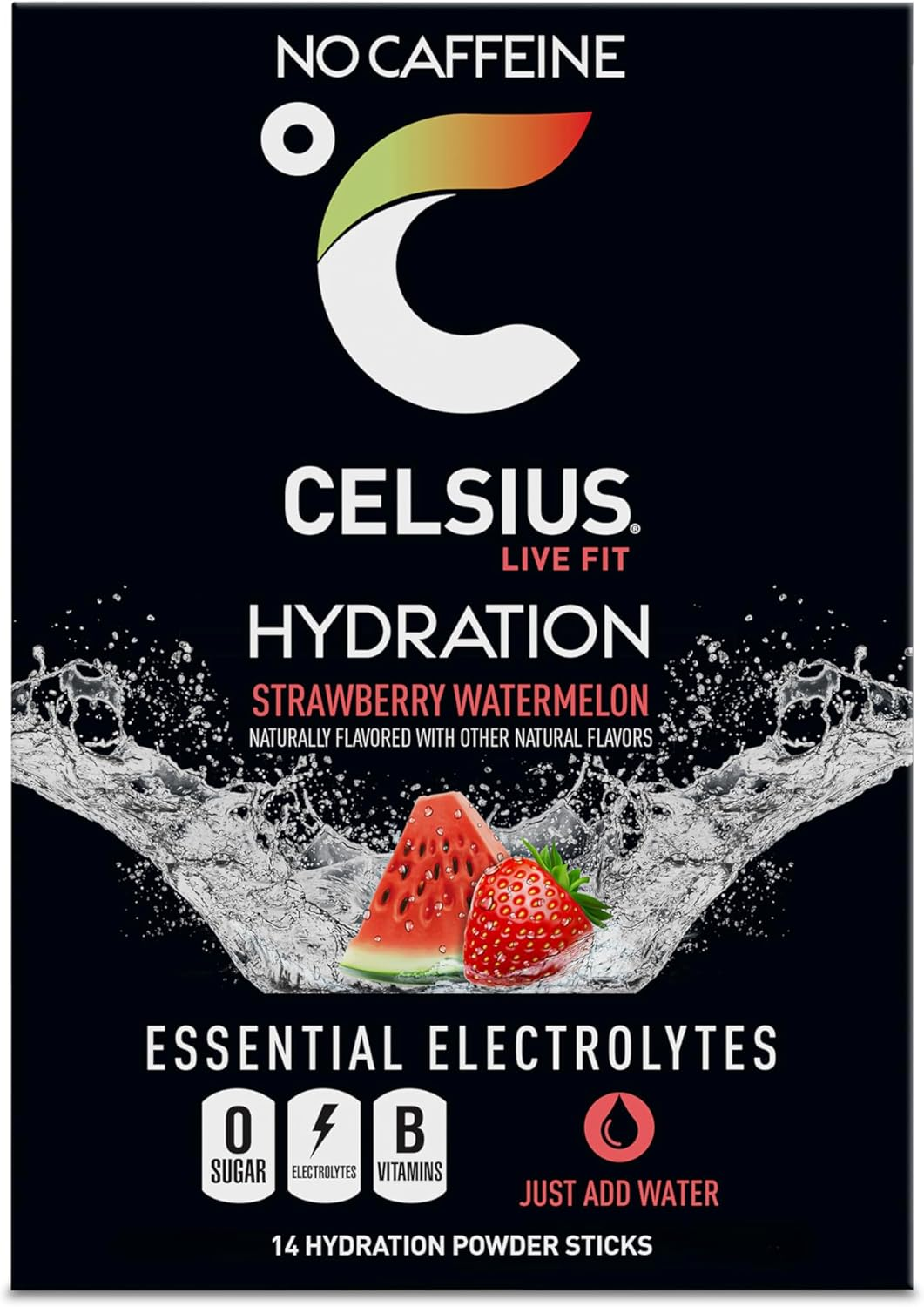 CELSIUS Hydration&trade; Strawberry Watermelon, Sugar Free Electrolyte Hydration Drink Mix (Pack of 14) image number 4