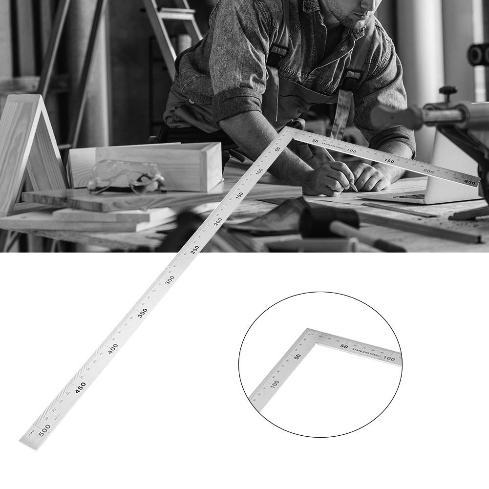 L Shape Ruler, Carpenter Square Framing Squares 90 Degree Right Angle Rulers Stainless Steel Measurement Tool Craft Drawing Measuring Supplies for Craftsman Architect Woodworking Engineer image number 1