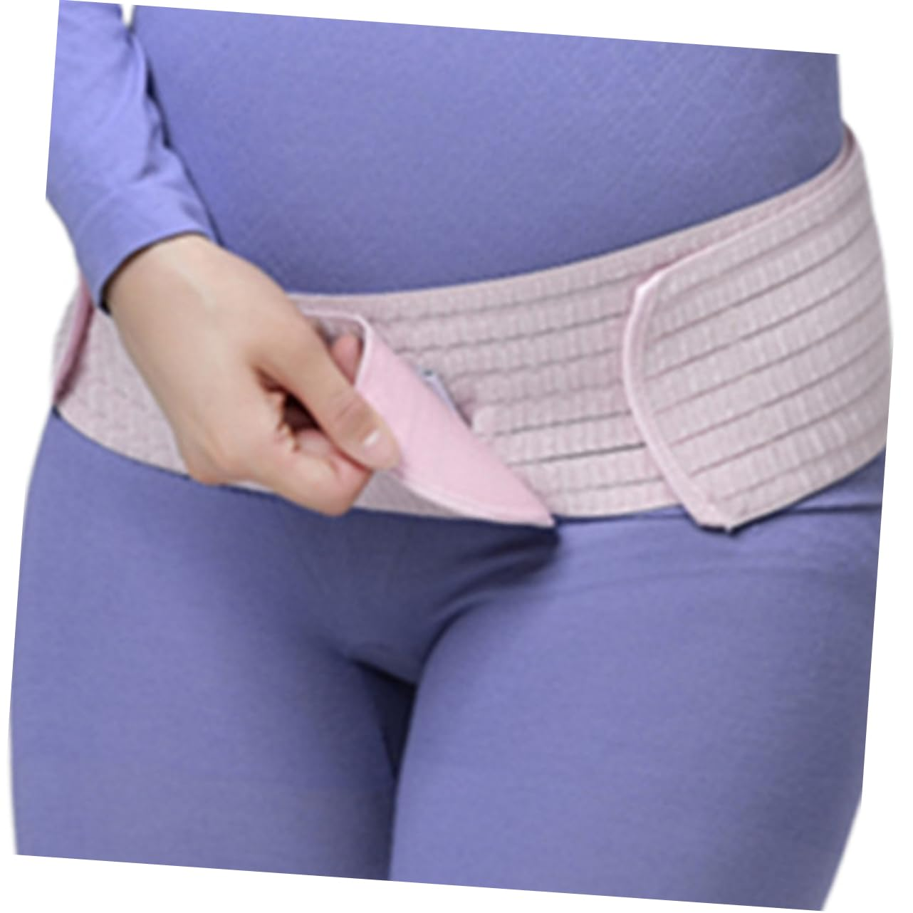 Pregnant Women Belts Dual Layer Breathable Abdominal Band Postpartum Pelvic Waist Support Pink Free Size Maternity Belly Support for Pregnancy and Recovery image number 6