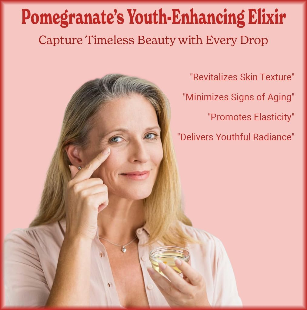 8Oz Pomegranate Seed Oil, 100% Pure and Natural, Organic and Rich in Antioxidants for Supple, Soft Skin and Hair - Includes Pump & Flip Cap image number 4