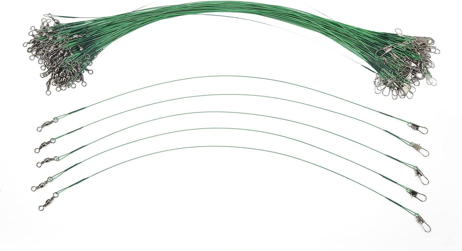 Fishing Wire Leader, Swivels Snap 100PCS Protective Fishing Leader for Fisherman image number 2