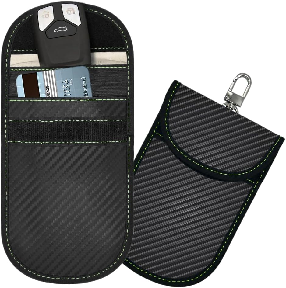 Faraday Bag for Key Blocker Bags 2-Pack - Anti-Theft Dual-Layer RFID Shielding Pouch for Car Keys & Credit Cards, Magic Seal Design, Faraday Key Fob Protector (3.8 &times; 8.0 In) (Dark Black) image number 4