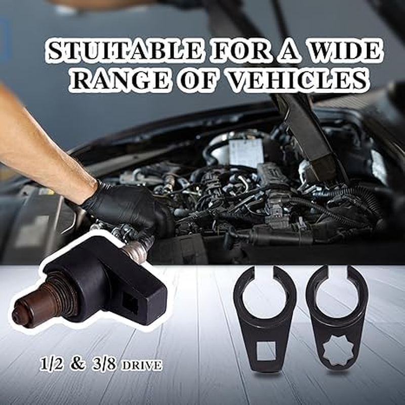 5 PCS Automotive Tool Oxygen Sensor Socket Set Wrench Remover Tool and Thread Chaser Set, Car Accessories O2 Oxygen Sensor Socket Set for Removing and Install Oxygen Sensors image number 2