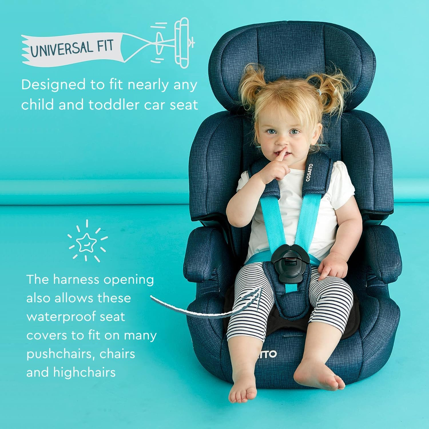 Koo-Di Oopsie Do Do Baby Car Seat Protector & Pushchair Liner, Waterproof Absorbent Seat Pad for Potty Training, Toddler Accidents, Child Travel Comfort &ndash; Black image number 5