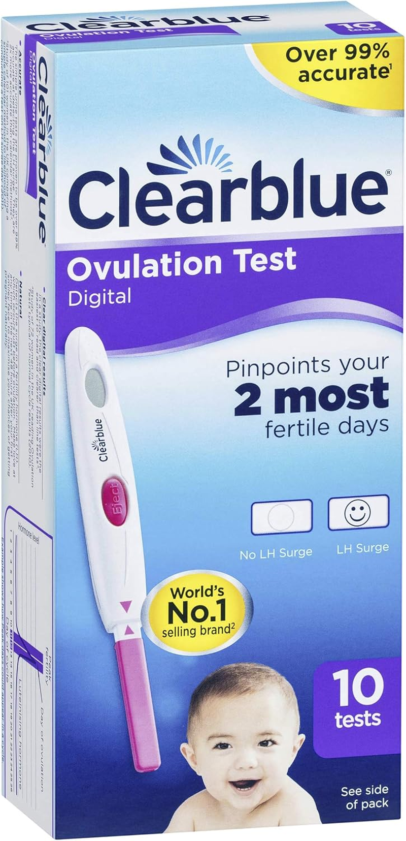 Clearblue Digital Ovulation Test Kit (Opk) - Clearblue, Proven to Help You Get Pregnant, 1- Holder and 10 Test