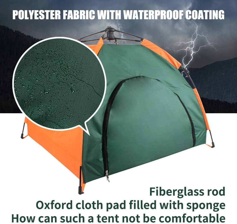 LIFEBEA Pet Tent for Dogs & Cats - Portable, 31-Inch-Wide X 24.4-Inch-Tall Cat and Puppy Dog Playpen - Indoor or Outdoor Pen for Small, Medium Pets-Orange image number 2