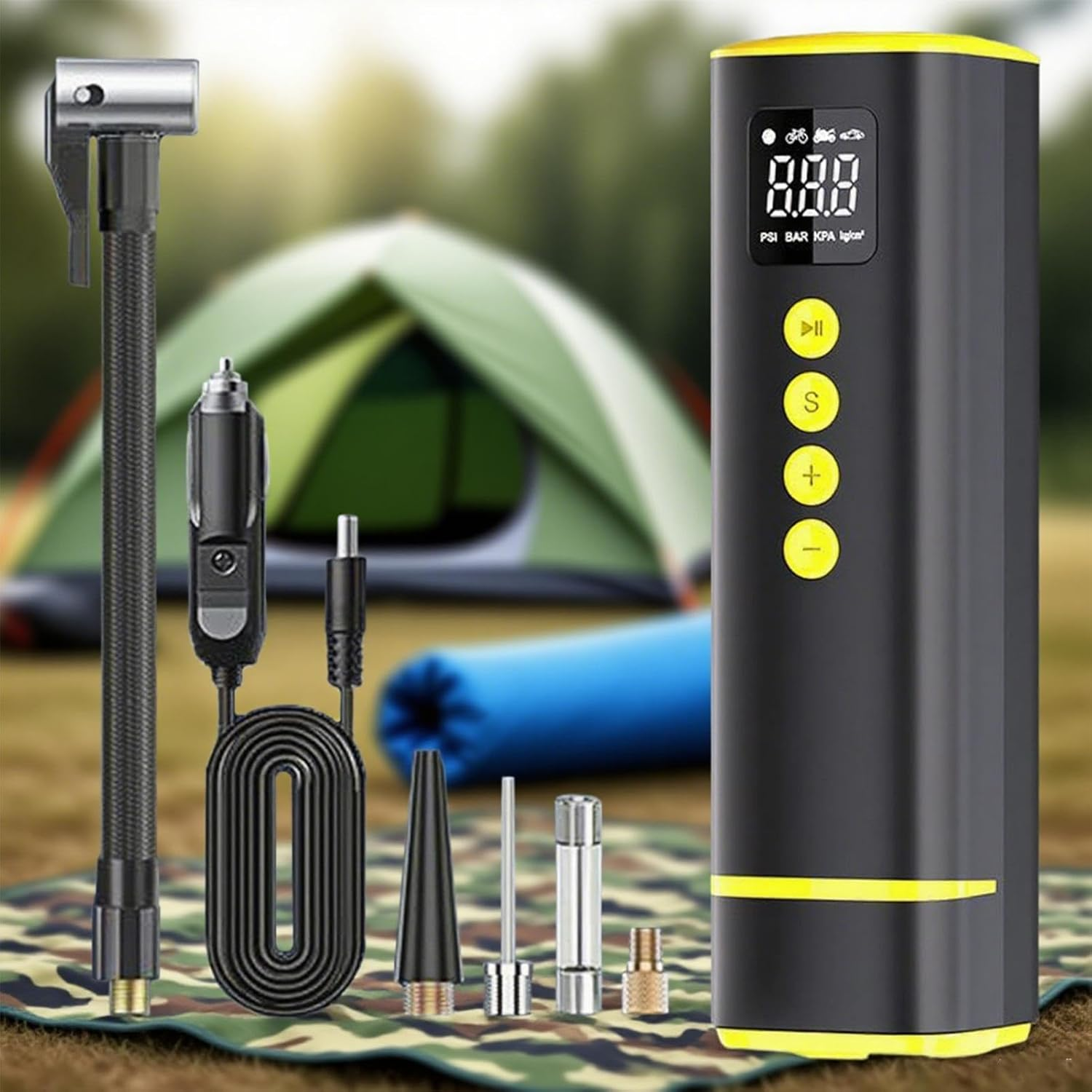 Dreuhuing Tire Inflator Portable Air Compressor - Cordless Tire Inflator Portable Air Compressor | 150Psi Electric Tyre Pressure Gauge for Wheel Ball Bicycle Truck Motorcycle Bike Automotive image number 5