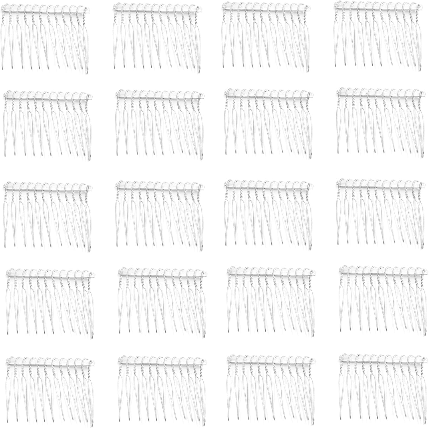 DIY Bridal Wedding Comb Hair Comb Wedding Hair Combs with 12 Teeth Silver Colour Comb for Veil Hair Comb Made of Metal for Bridal Jewellery, Bridal Veil, Decorative Headpiece Accessories (Silver) image number 6