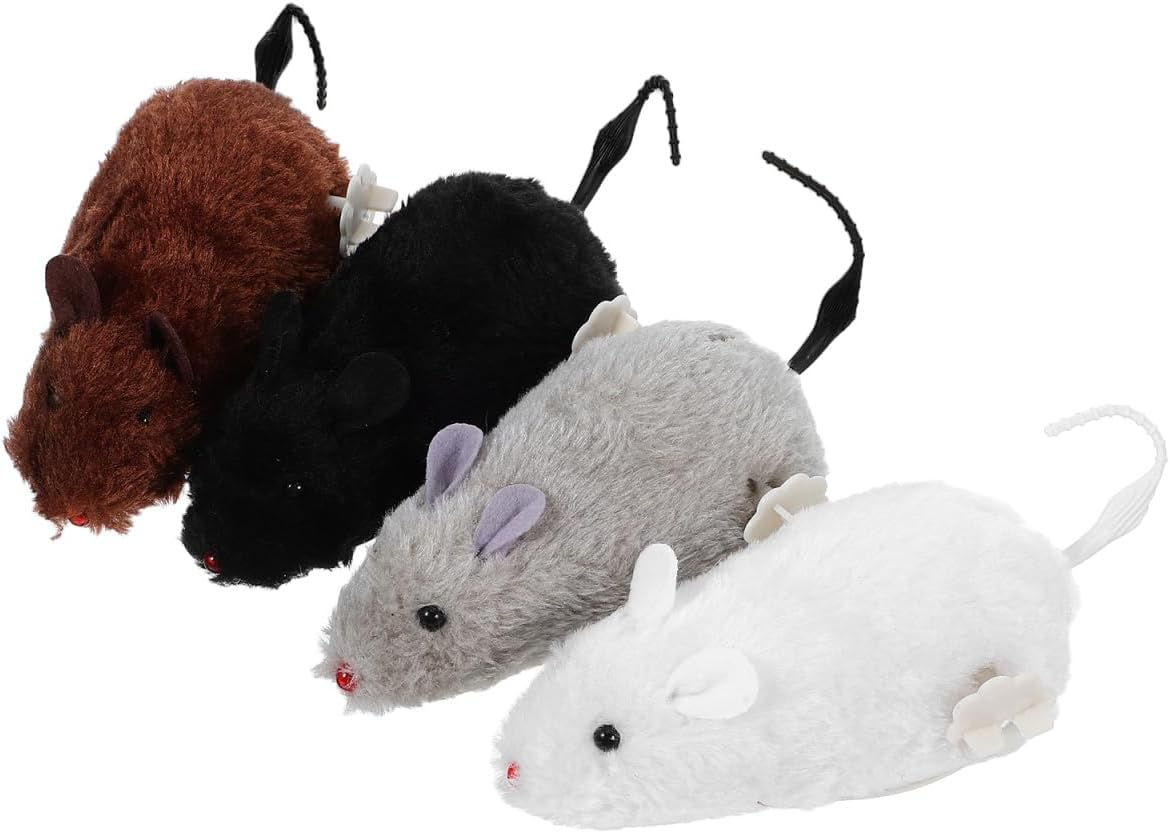 Sosoport Cute Wind-Up Mice Toys 4 Pack Interactive Toys for Cats No Battery Needed Safe for Boys and Girls Random Color image number 6