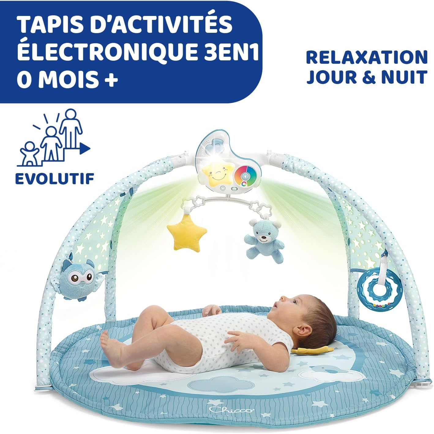 Chicco Toy My First Enjoy Colours Playmat Baby Gym Toy, Blue image number 1