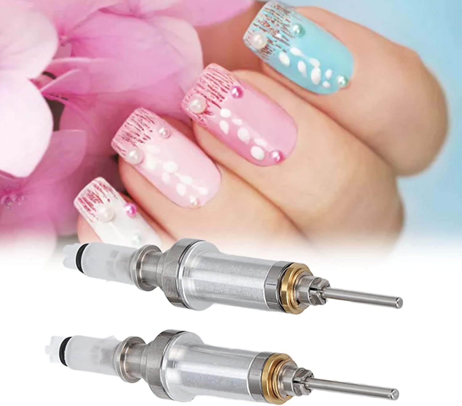 Nail Drill Spindle, 2Pcs Nail Polisher Handle Professional Electronic Machine Bearing, Nail Polisher Handle Bushing Complete Set for Nail Salon, Manicure, Pedicure image number 3