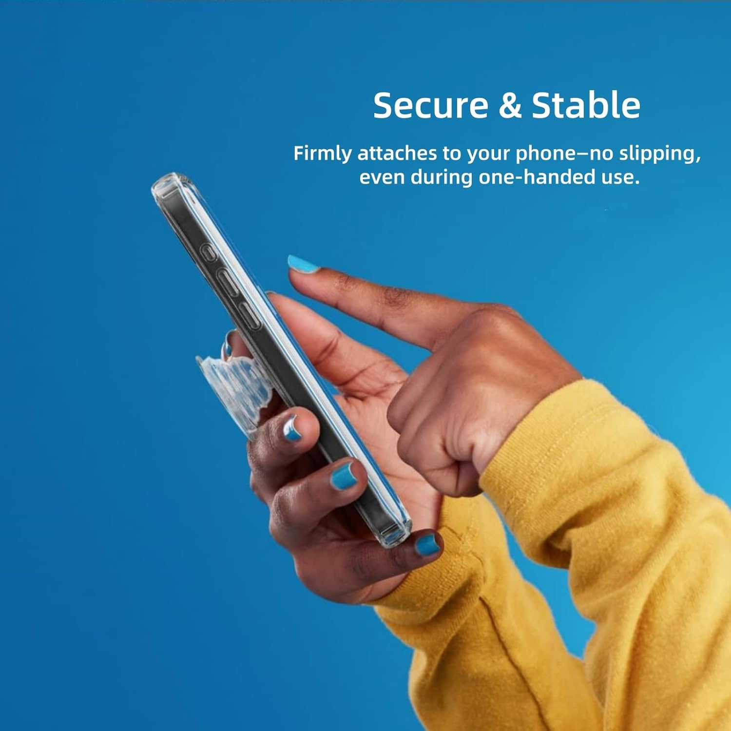 Suytvenxau Magnetic Phone Grip Ring Holder Easy Hold Free Hand Angled Adjustable Removeable Transparent Clear Compatible with All Smartphones and Cases image number 1