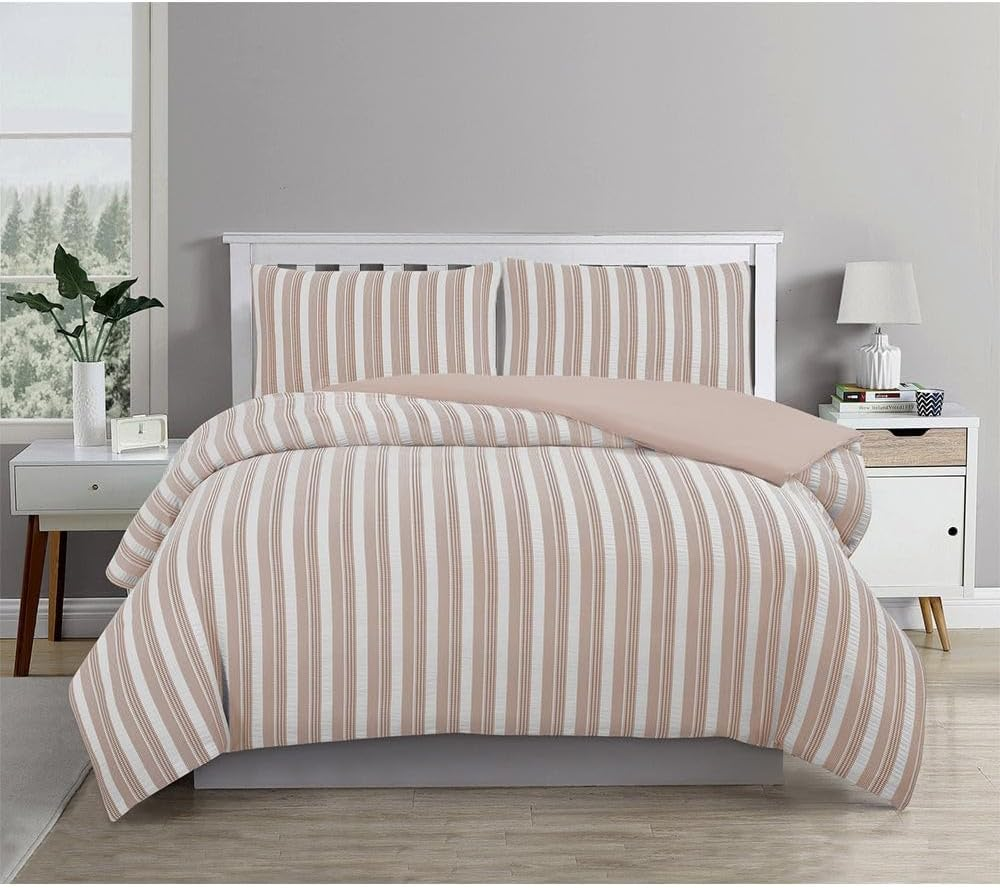 Ardor Boudoir Cove Textured Quilt Cover Set, Rose Dust, Queen