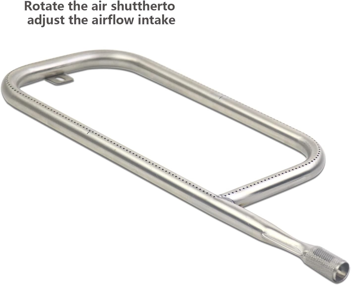 69956 20 1/2" X 7 1/2" Grill Burner Replacement for Weber Q200, Q220, Q2000, Q2200, 396000, 396001, 396002, Burner Tube Pipe Part for 41862, 69956, 60041 Gas Grill Models, Stainless Steel image number 3