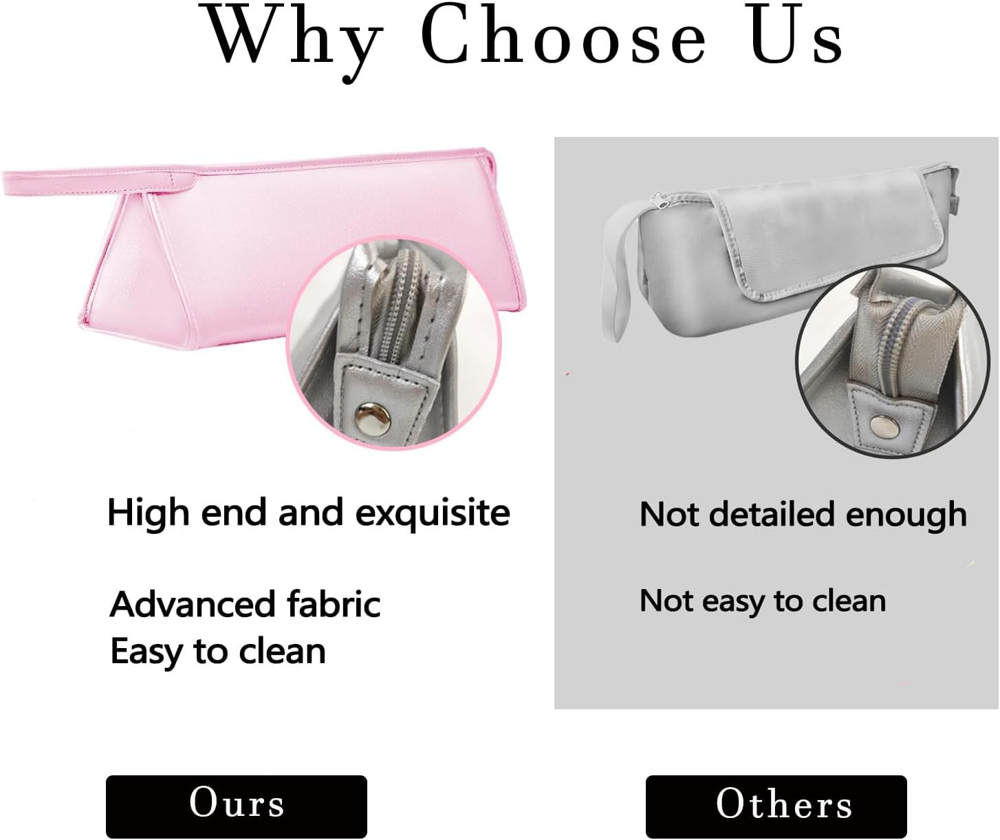 Hair Dryer Storage Bag PU Travel Case Leather Hair Dryer Bag Portable Waterproof Tool Pouch with Compartments and Loops Scratch Resistant Dustproof Shockproof Organizer (Pink) image number 4