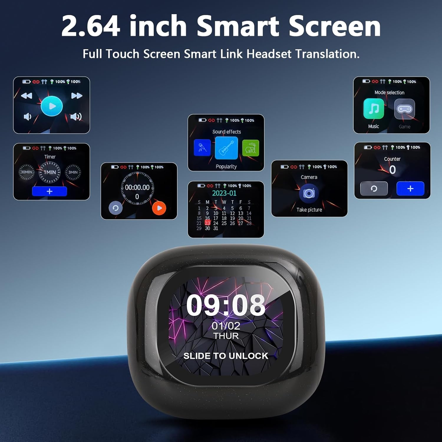 AI Translation Earbuds Real Time, 3-In-1 Translator Earbuds 164 Foreign Languages & Accents, Audifonos Traductores Ingl&eacute;s Espa&ntilde;ol,Open Ear Wireless Headphones with Charging Case Fit Ios & Android - Classic Black image number 5