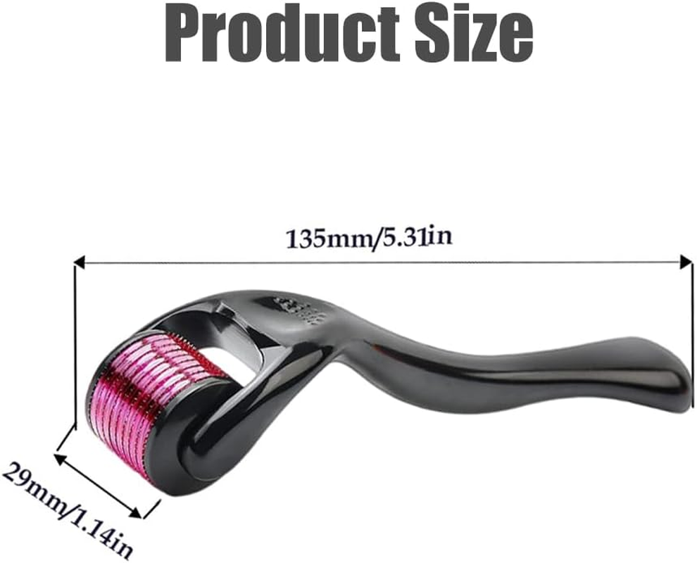 0.5Mm Titanium Derma Roller 540 Needles - Professional Microneedling Tool for Face & Hair Growth, Cosmetic Grade Dermaroller with Storage Case, Anti-Aging Skin Care Treatment Device