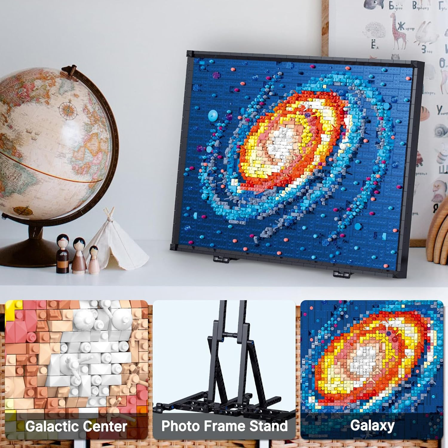 The Milky Way Galaxy Photo Frame Building Block, Mini Bricks Space Deocr DIY Kits, Wall Art Home Office Decor, Astronomy Collection, Gifts for Adult Kids Ages 8+(2438PCS) image number 6