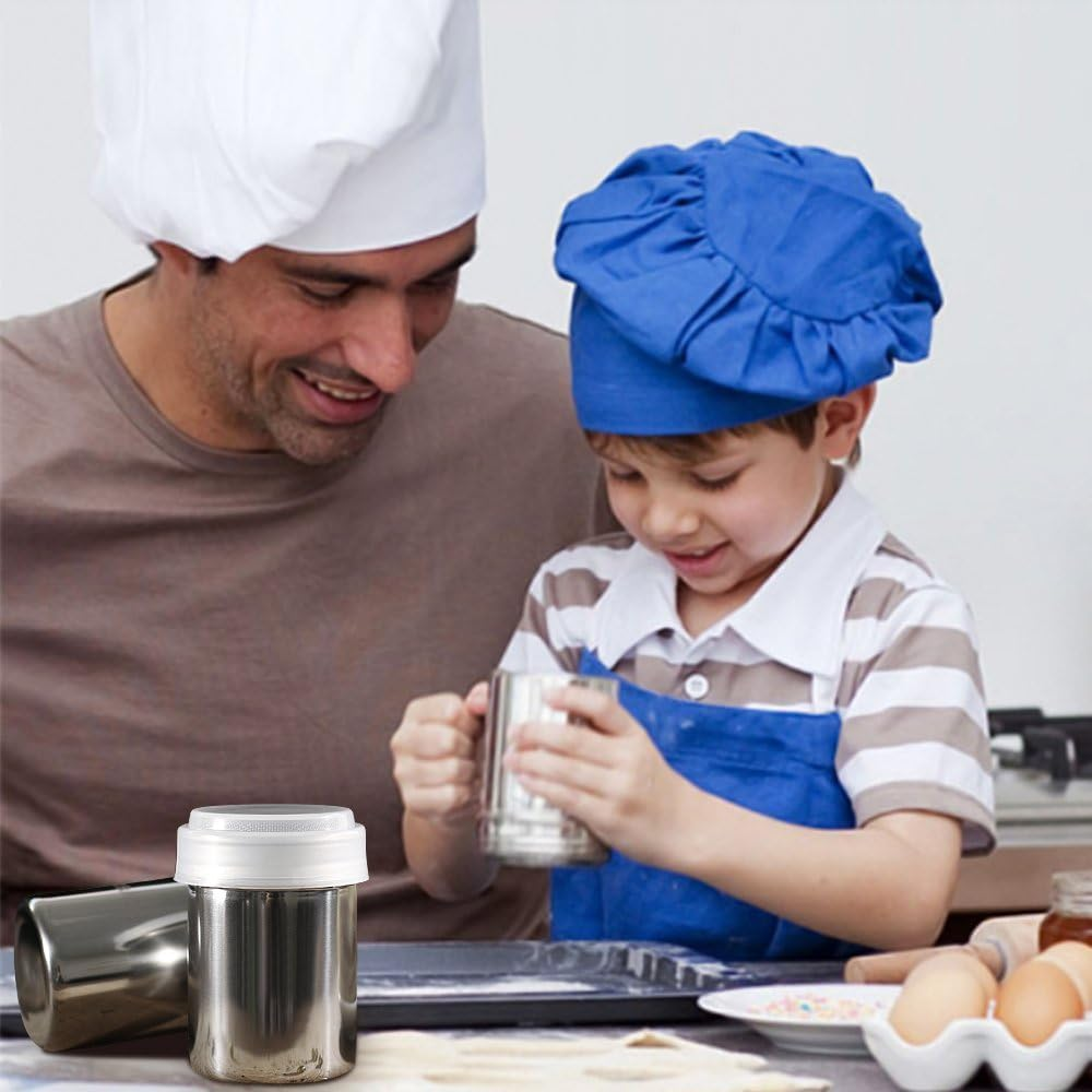 Stainless Steel Powder Shakers, Mesh Shaker Powder Cans for Coffee Cocoa Cinnamon Powder with Lid, with 16 Pcs Printing Molds Stencils image number 2