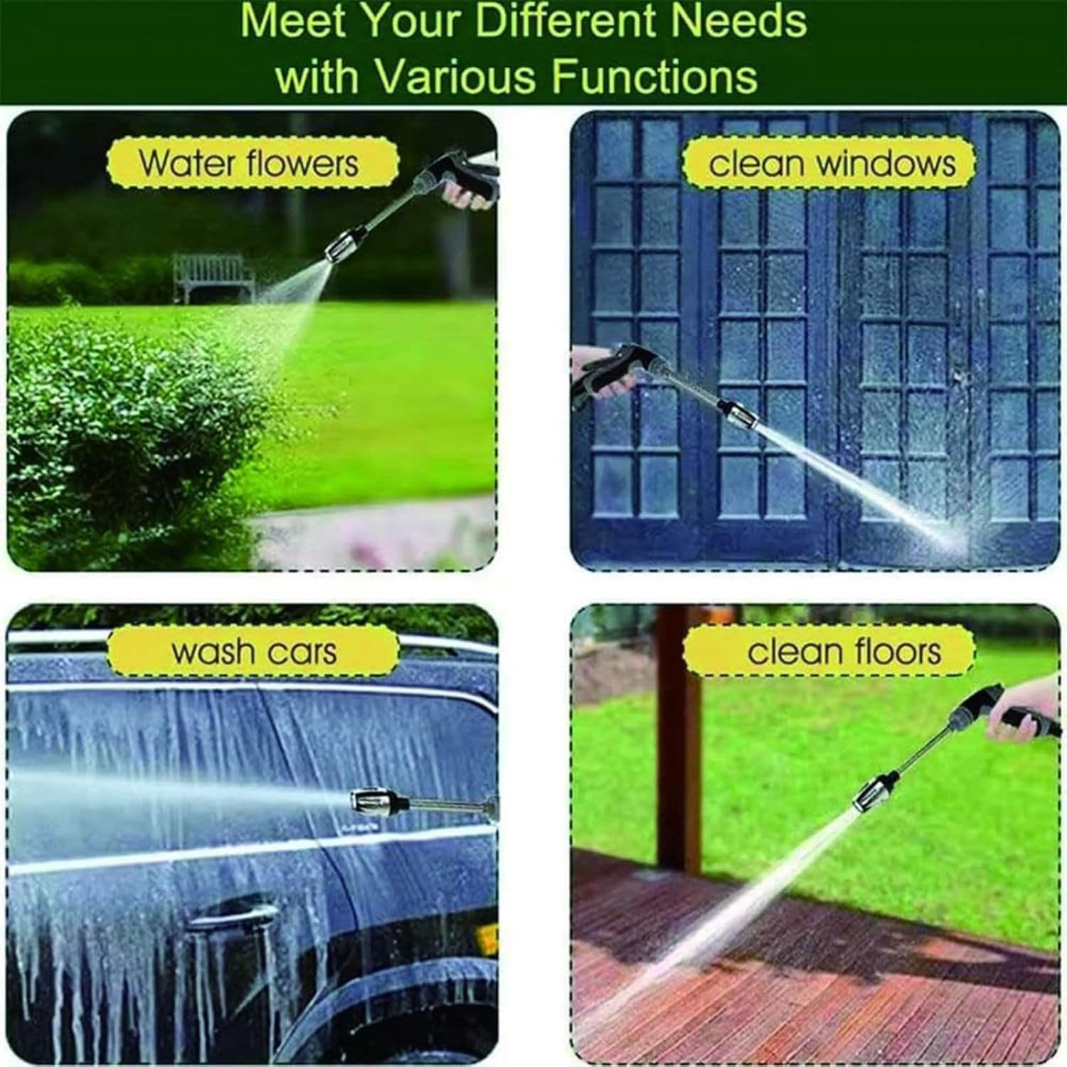 Pressure Washer,High Pressure Water Gun, Multi-Function Car Washing Tool,Various Spray Effects, Portable Washer for Car, Floor, Wall Cleaning