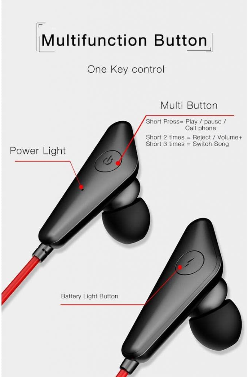 Headphones Neckband Earphones with HD Mic 68Hrs Black