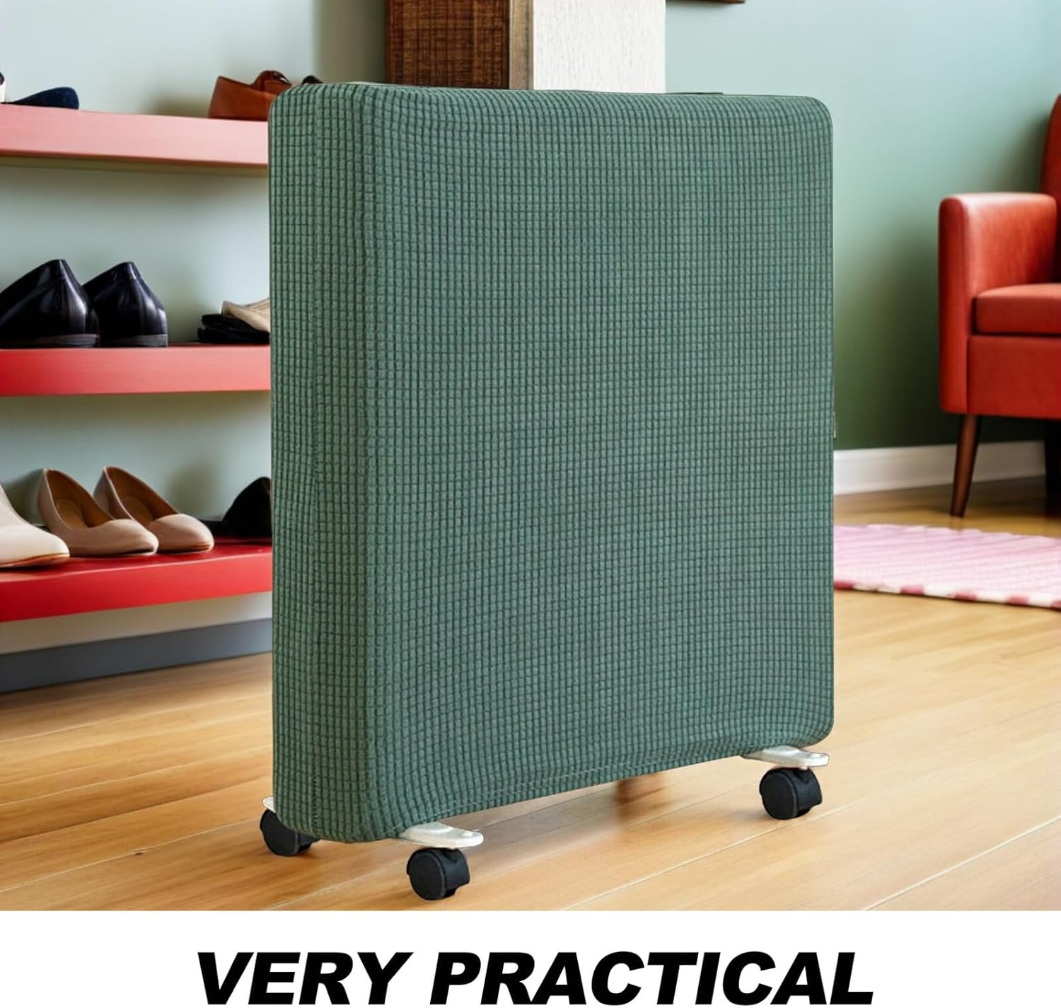 Jojofuny Electric Heater Cover Large Portable Radiator Dustproof Protective Indoor Radiator Cover Breathable Washable Matcha Green for Home Use image number 4