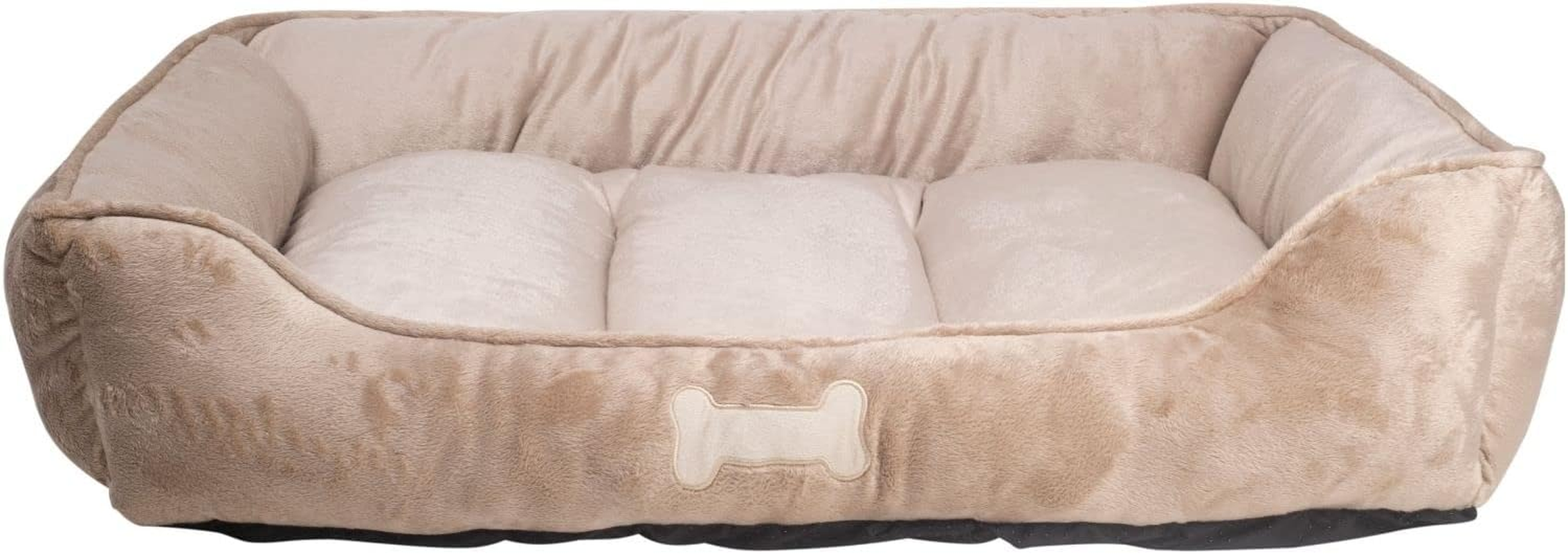 Long Rich Textiles Classic Solid Rectangle Dog and Pet Bed, Large, Tan/Taupe/Camel by Happycare Textiles, 24"X34" image number 5
