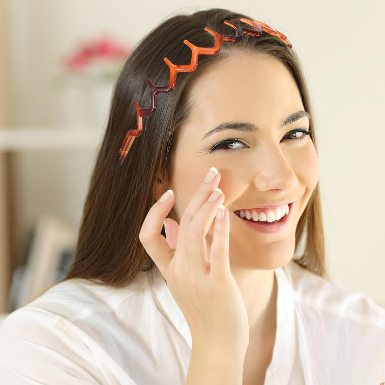 CIYODO Zigzag Headband for Women - Unisex Zigzag Wavy Hair Band - Simple Comb with Teeth - Wavy Hair Hoop Set - 2 Pieces Wavy Headband image number 6