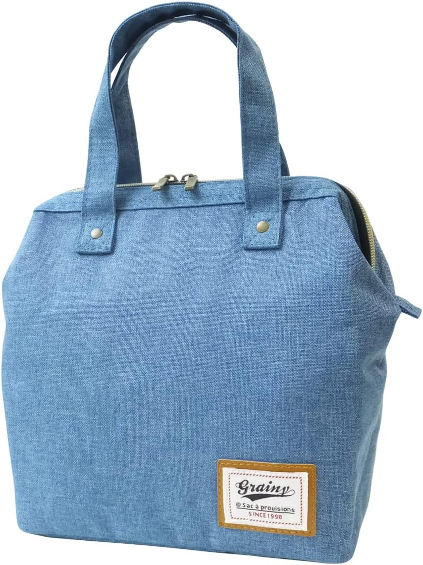 At First AF6049 Lunch Bag, Cold Retention, Handbag, Cute, Women'S, Stylish, Bento Box, for Work or School, Men'S, Lunch Box, Large Capacity, Cold Storage Bag, Simple, L Size, Gray