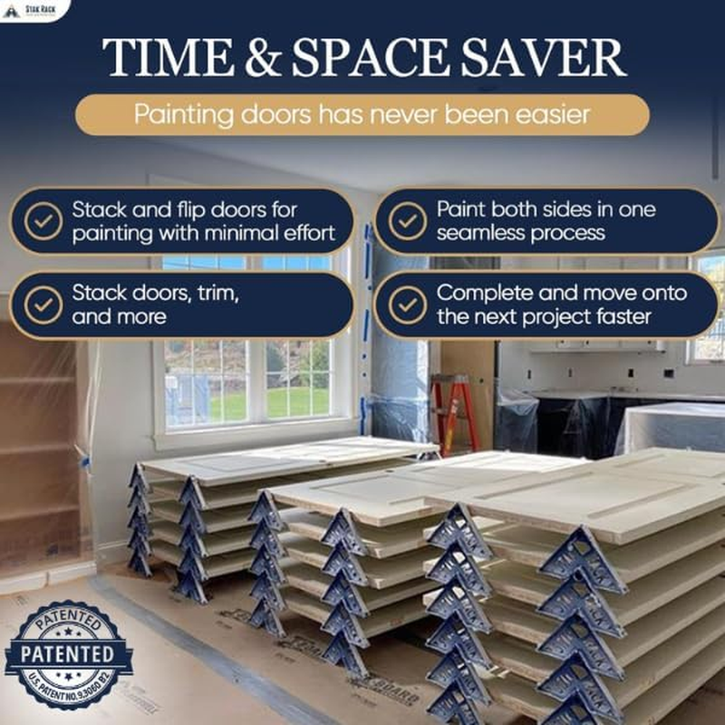 Stak Rack | 6 in 1 Painter'S Accessory Tool | Stacking Design | Paint Interior or Exterior Doors, Trim & Kitchen Cabinet Doors| for Contractors & Homeowners (4) image number 3