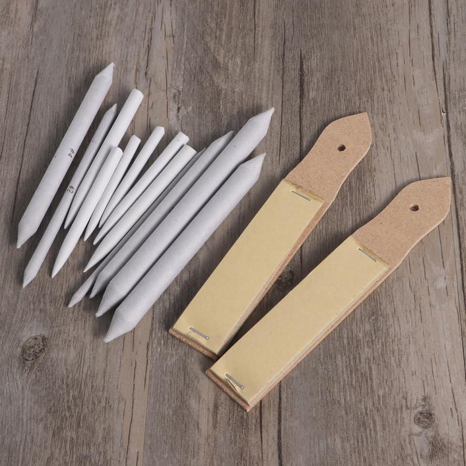 TEHAUX 12Pcs Blending Stumps Set, Sketch Drawing Tools Blending Sticks Pencil Kit Paper Art Blenders for Student Artist Charcoal Sketch Drawing Accessories image number 4