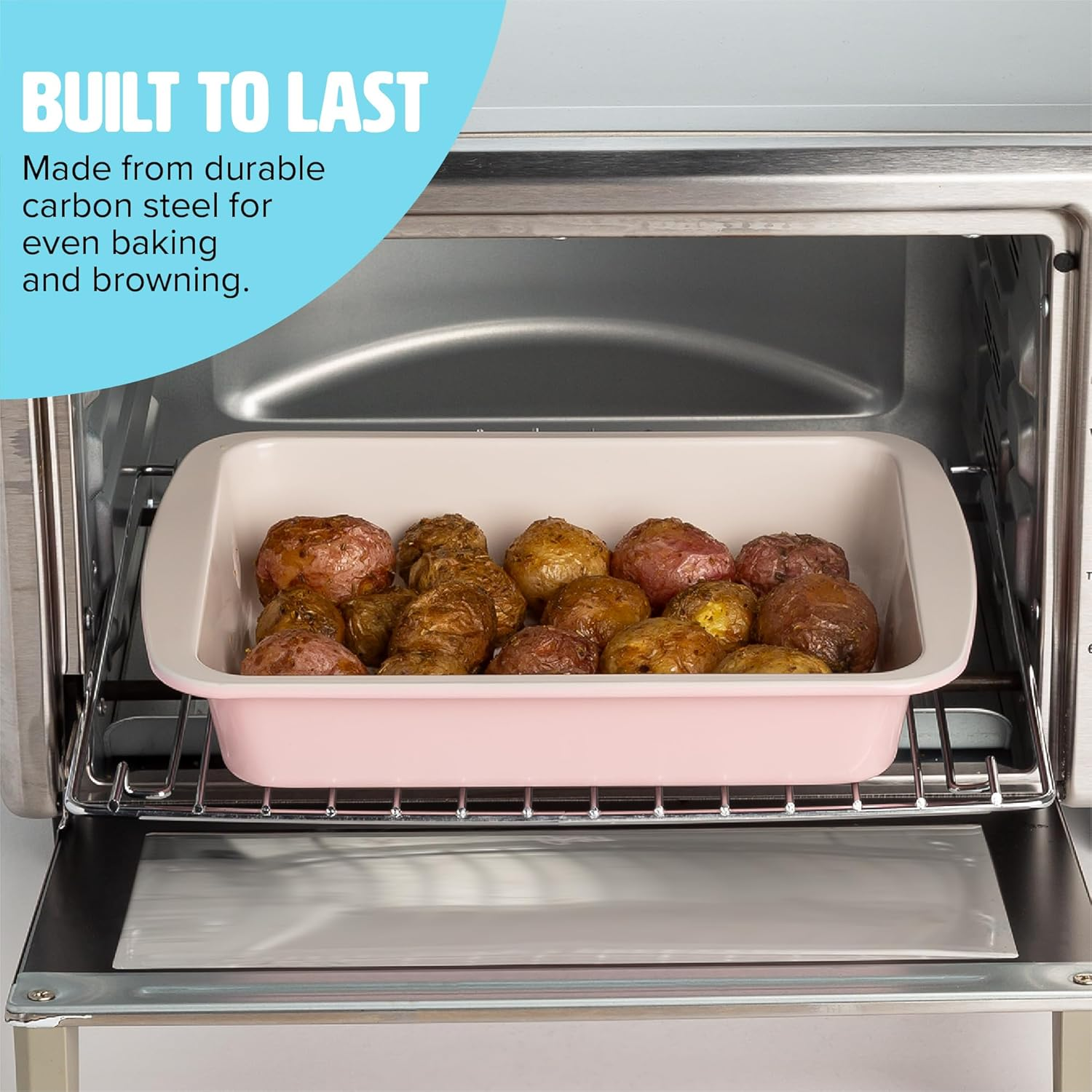 Tasty Nonstick Toaster Oven Baking, 3-Piece Set, Pink image number 1