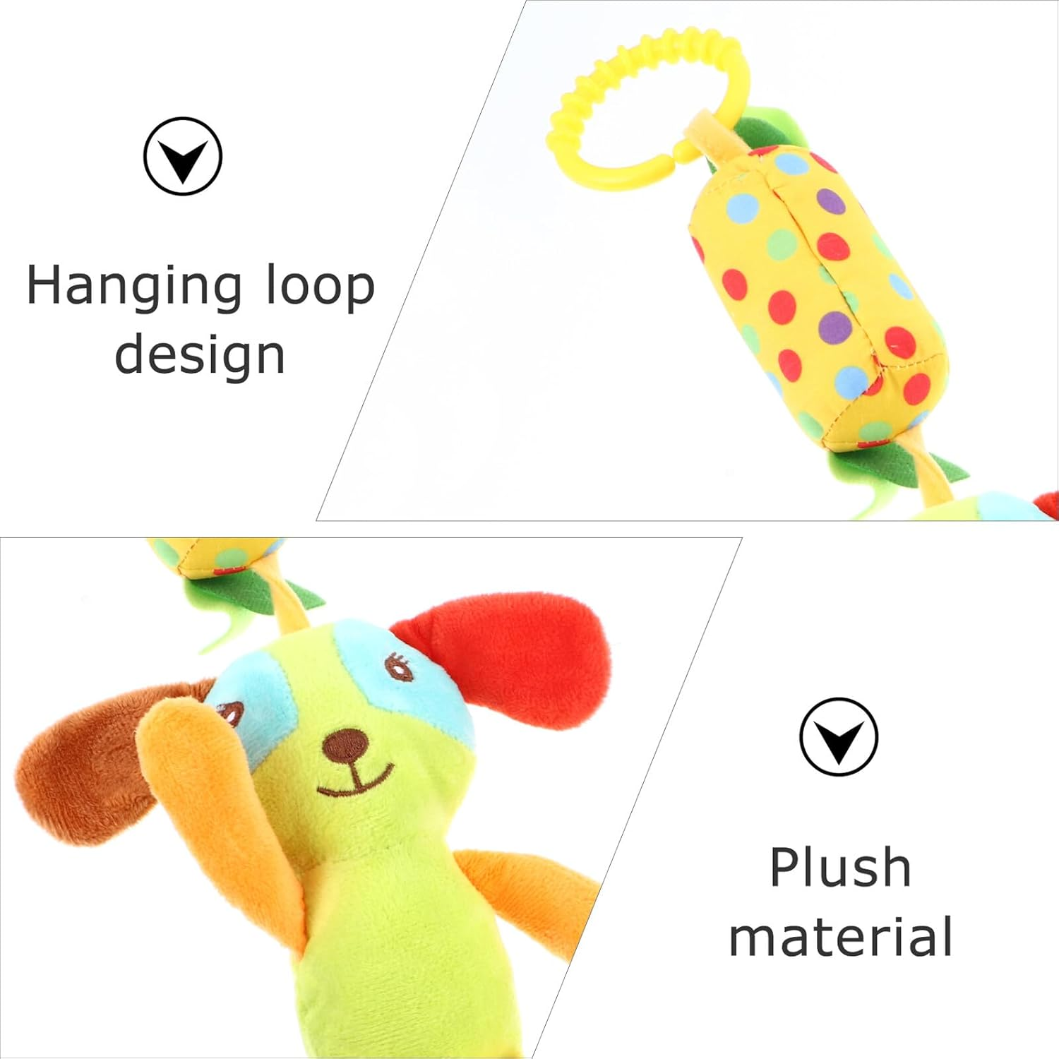 4Pcs Stroller Hanging Cartoon Bell with Sensory Rattles for Cribs and Prams Comfortable Material for Development and Hand-Eye Coordination image number 6
