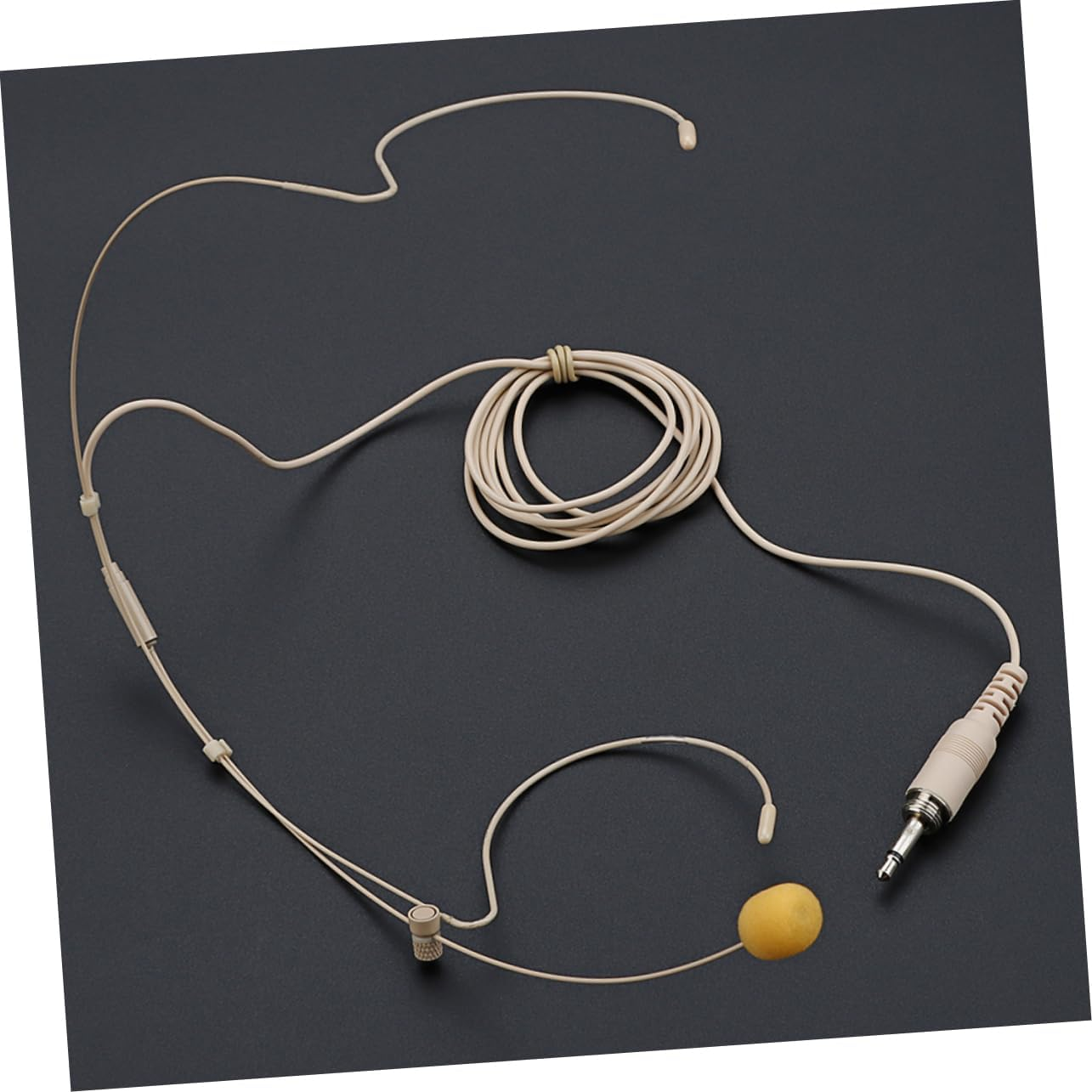 Yardwe Wired Over-Ear Headphones with Omnidirectional Microphone Beige Wired Earbuds with Microphone Lock and Hanging Mic for Office Online Meetings Gaming and Speaking image number 1