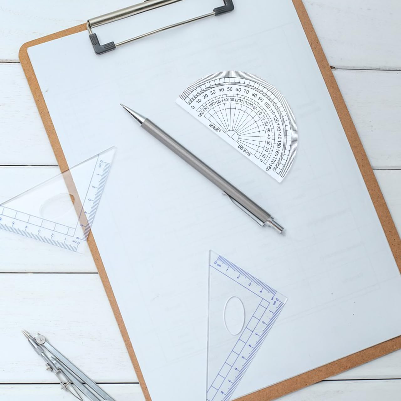 TEHAUX 20Pcs Plastic Protractor, 180 Degrees, 4 Inch, Clear Math Protractors for Angle Measurement, Geometry Protractor School Office Student Tool image number 3
