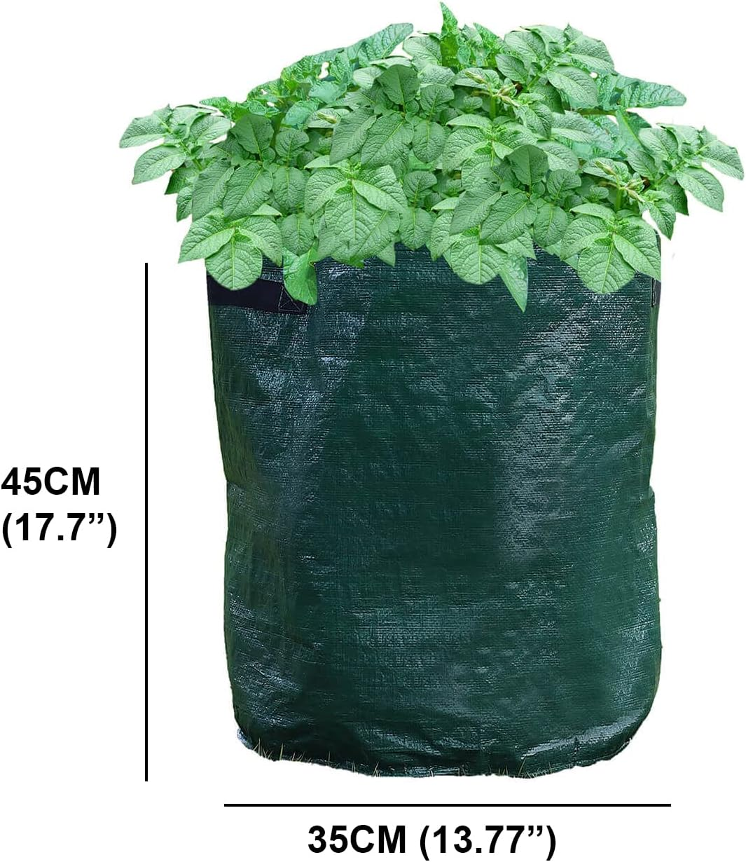 2 Pack 55 Litre Potato Grow Bags, Ideal for Potatoes, Tomatoes, Carrots, Onions & All Other Vegetables and Herbs, 12 Gallon Heavy Duty PVC Planting Pots with Handles