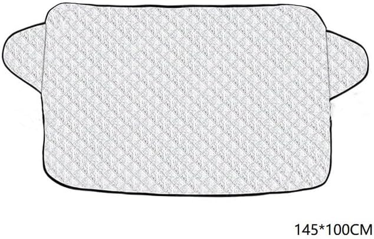 Universal Snow Cover with Tuck-In Flaps, Car Sun Shade with Aluminium Foil Lamination, Waterproof Windscreen Cover Compatible with Most Car, SUV, Truck (Style 1, 145Cm*100Cm) image number 1
