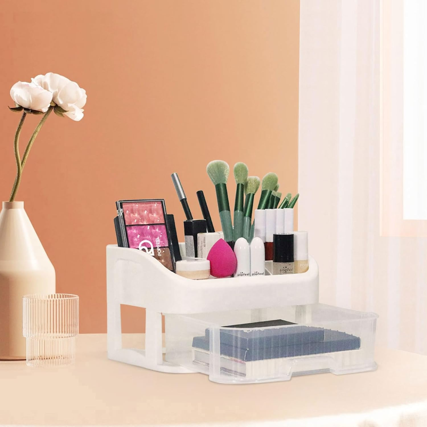 Jascherry All in One Makeup Kit, Travel Makeup Kit, Complete Makeup Set with Organizer Eyeshadow Palette Foudation Concealer Lipstick Makeup Sponges Eyebrow Pencil for Girls Teenagers Beginners image number 2