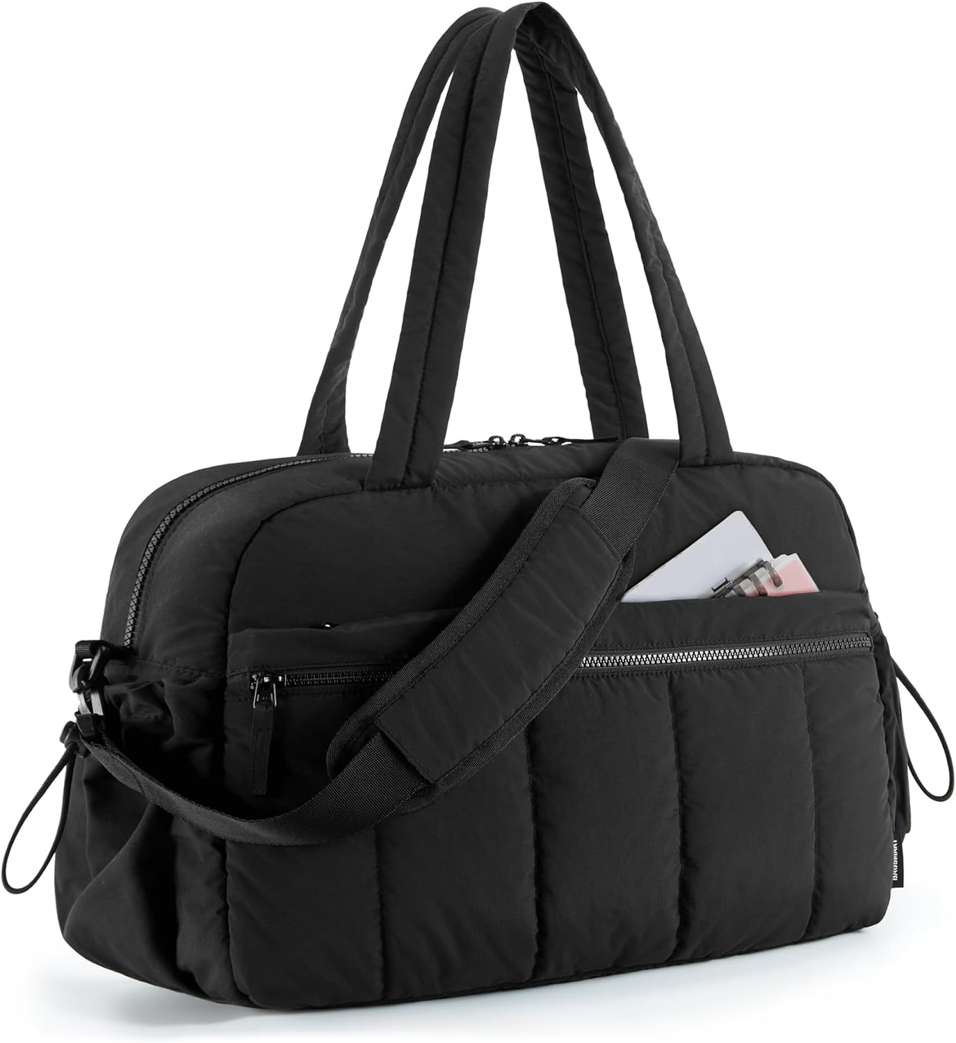 BAGSMART Gym Bag for Women, Duffle Bag for Travel with Wet Pocket, Lightweight Carry on Weekender Duffel, Water Resistant,Blac