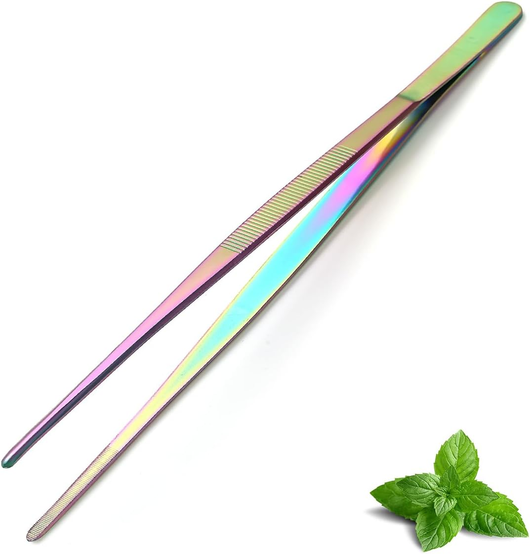 Berglander Kitchen Tweezers Fine Tweezer Tongs 30Cm/12, Extra-Long Stainless Steel Cooking Tweezers Cooing Tong Dishwasher Safe