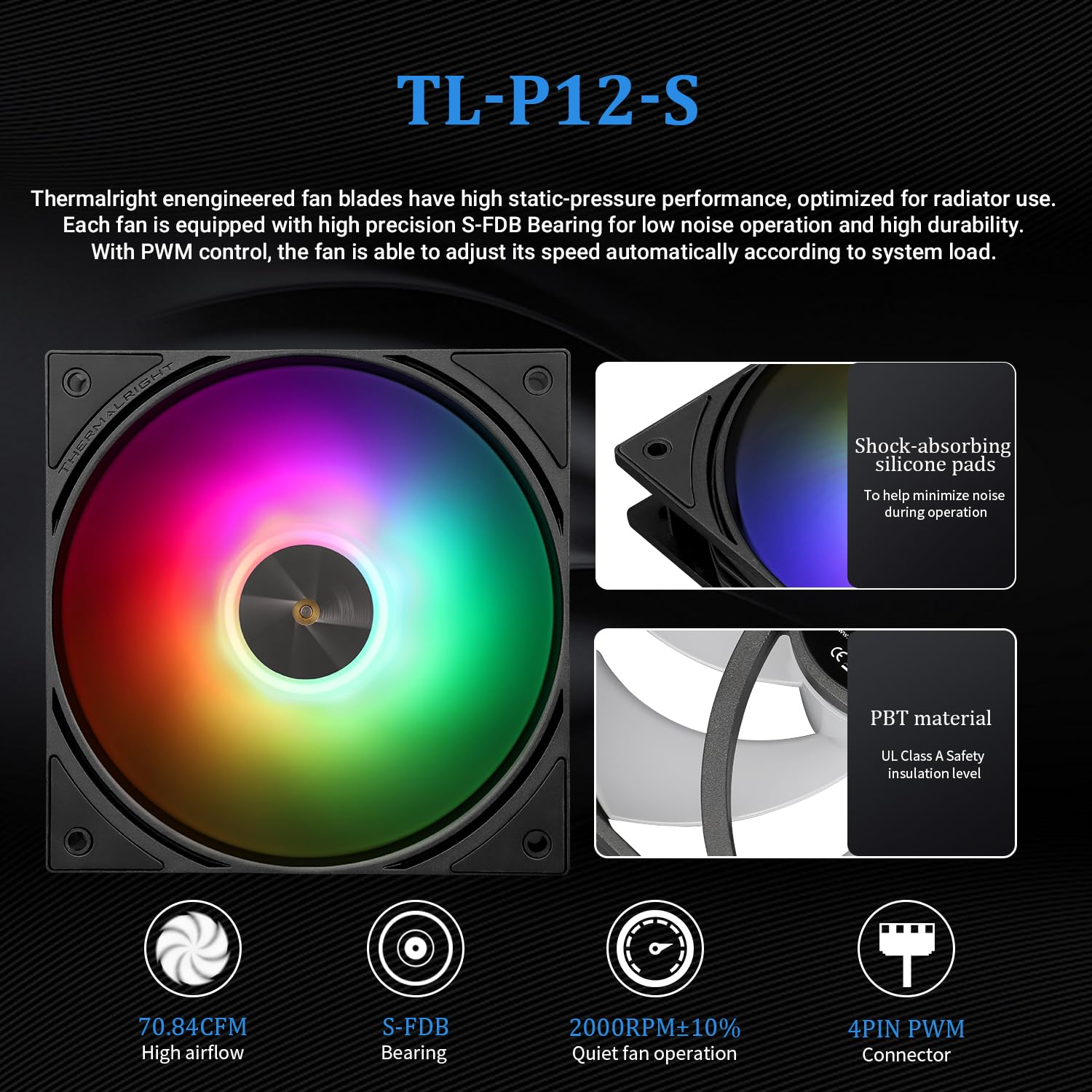 Thermalright FW240 Black Argb-240Mm AIO CPU Liquid Cooler,Ips LCD Screen with 320*240 Resolution,For Am4/Am5/Intel LGA1700/1851,&lsquo;2.4 Inch&rsquo;Magnet-Absorbent LCD Screen for Images -Black,Cpu Water Cooler image number 2