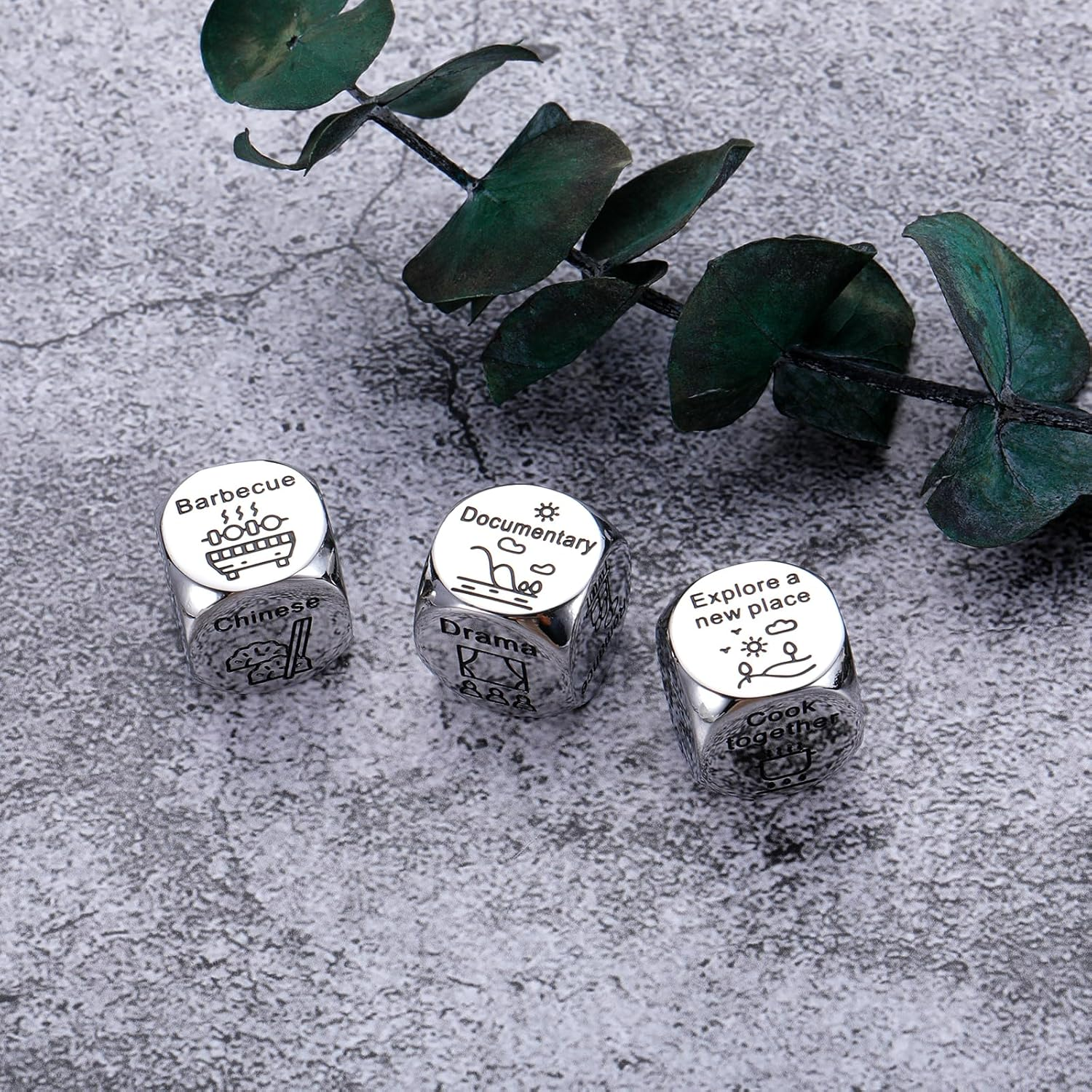 Anniversary Date Night Gifts for Couples One Year Anniversary Valentines Day Gifts for Him Her Food Movie 3PCS Dice Decider Funny Christmas Birthday Gifts for Boyfriend Husband from Girlfriend Wife image number 3