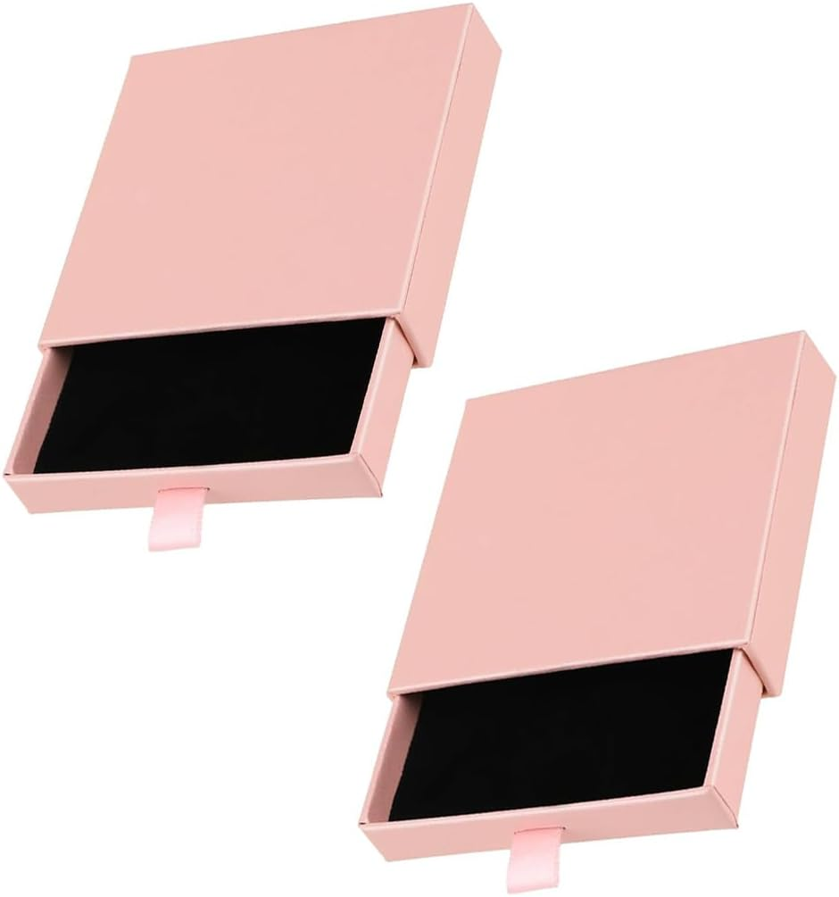 2Pcs Jewelry Gift Box,Bracelet Gift Boxes, Ring Necklace Earring Kraft Organizer Box,Square Small Gift Box for Valentine'S Day Christmas Birthday Jewellery Gift (Pink+Blue)