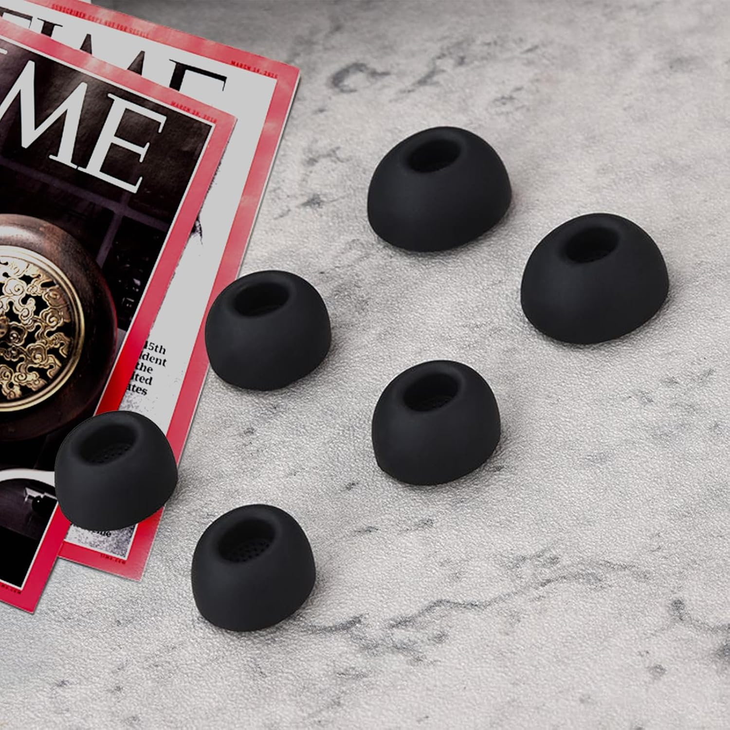 Galaxy Buds 3 Pro Replacement Ear Tips, Premium Silicone Earbuds with Cleaner Kit for Samsung Buds 3 Pro Earbuds, Secure Fit(Black) - Translucent Orange+Cleaning Kit image number 4