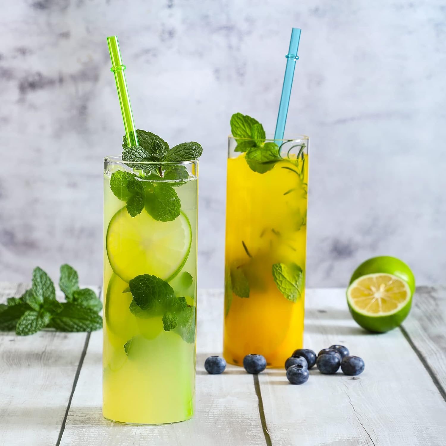 24 PCS, Reusable Straws with 4 Brushes, 10.5" Long Tritan Hard Plastic Straws, 12 Colors Translucent Replacement Drinking for 16OZ-32 OZ Tumblers, Cups, Jars, Stanley, YETI, Starbucks, BPA Free image number 6