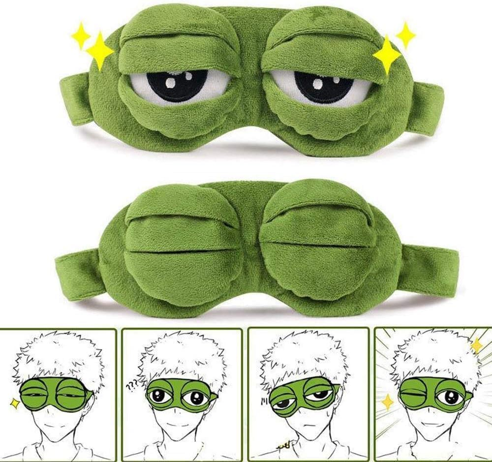 3D Frog Eye Sleeping Mask, Betterjonny Cartoon Cute Green Frog Anime Novelty Funny Gift Women Men Girls Boys Adult Kids image number 2