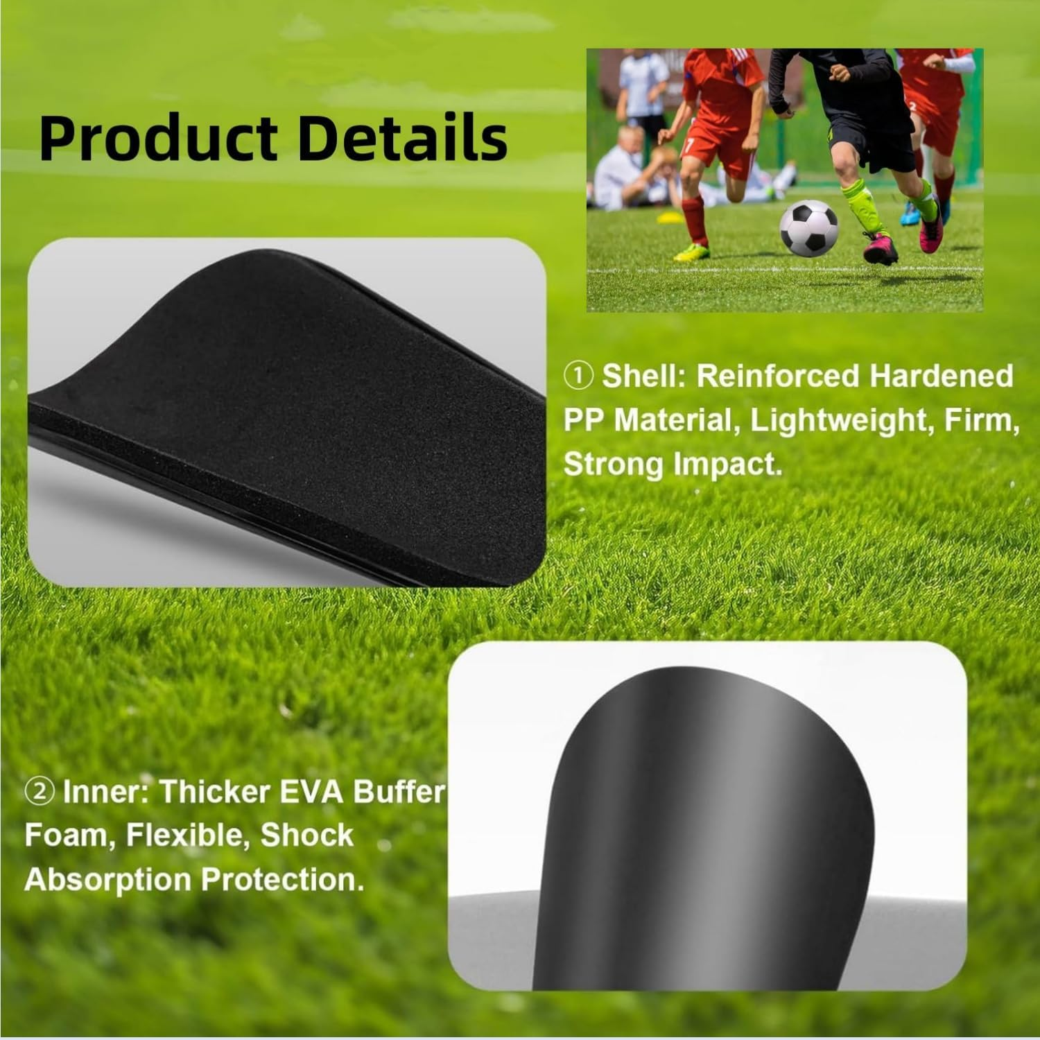Taicols Mini Football Shin Guards, 2 Pair Mini Shin Guards Protective Equipment Shin Guards, Mini Soccer Shin Guard Mini Soccer Miniature Shin Guards Mini Shin Guards Shin Pads Football Shin Pads image number 2